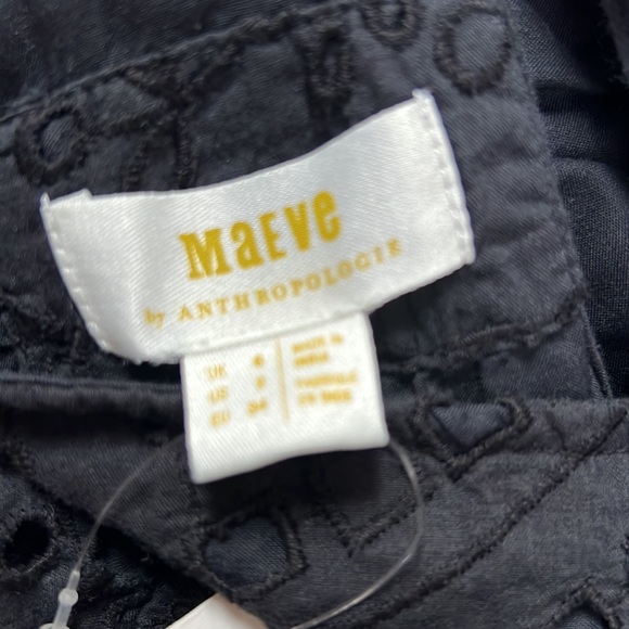 *SOLD* NWT Anthropologie Maeve Black Eyelet Wrap Dress - 2 - Picture 9 of 11